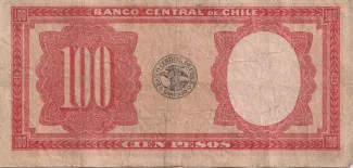Chile 100 Pesos, 1943-1948 reverse