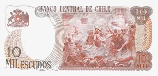 Chile 10 000, 1974-1975 reverse