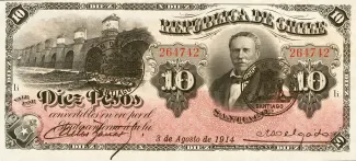 Chile 10 Pesos, 1911 image