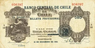 Chile 10 Pesos, 1925 image