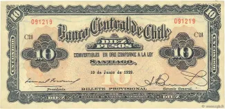 Chile 10 Pesos, 1930 image