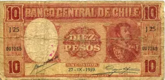 Chile 10 Pesos, 1942 image