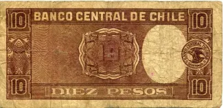 Chile 10 Pesos, 1931-1942 reverse