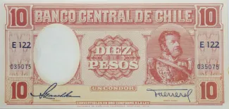 Chile 10 Pesos, 1953 image