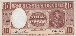 Chile 10 Pesos, 1958 image