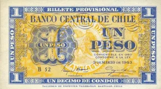 Chile 1 Peso, 1943 image