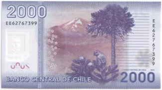 Chile 2.000 Pesos, 2009-2021 reverse
