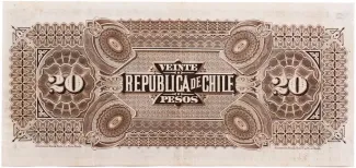 Chile 20 Pesos, 1903-1914 reverse