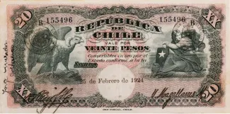 Chile 20 Pesos, 1924 image