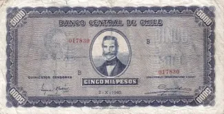 Chile 5.000 Pesos, 1940 image