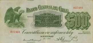 Chile 500 Pesos, 1929 image