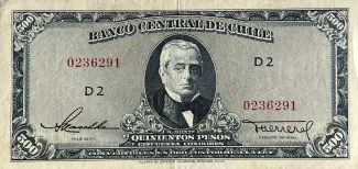 Chile 500 Pesos, 1959 image