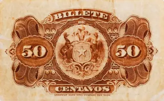Chile 50 Centavos, 1891 reverse