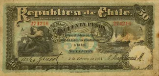 Chile 50 Pesos, 1923 image