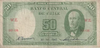 Chile 50 Pesos, 1947 image
