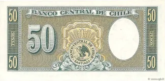 Chile 50 Pesos, 1958-1959 reverse