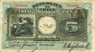 Chile 5 Pesos, 1922 image
