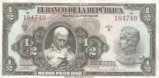 Colombia 0.5 Peso Oro, 1935 image