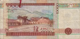 Colombia 10.000 Pesos, 1995-1998 reverse