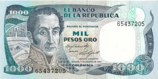 Colombia 1.000 Pesos Oro, 1993 image