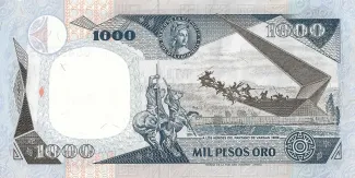 Colombia 1.000 Pesos Oro, 1982-1993 reverse