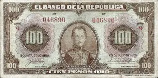 Colombia 100 Pesos Oro, 1923 image