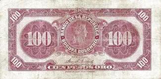 Colombia 100 Pesos Oro, 1923 reverse