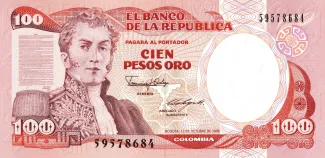 Colombia 100 Pesos Oro, 1991 image