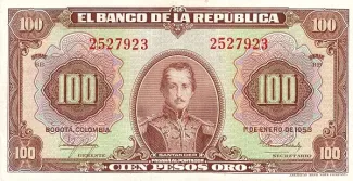 Colombia 100 Pesos, 1957 image