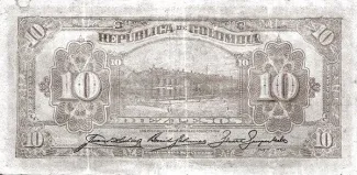 Colombia 10 Pesos Oro, 1915 reverse