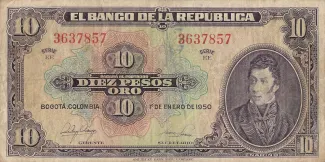 Colombia 10 Pesos Oro, 1963 image