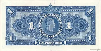 Colombia 1 Peso Oro, 1929-1954 reverse