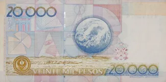 Colombia 20.000 Pesos, 1996-1998 reverse