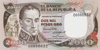 Colombia 2.000 Pesos Oro, 1990 image