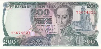 Colombia 200 Pesos Oro, 1975 image