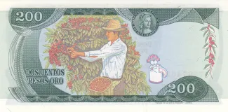 Colombia 200 Pesos Oro, 1974-1975 reverse