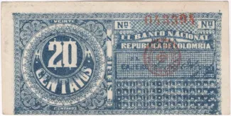 Colombia 20 Centavos, 1900 reverse