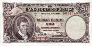 Colombia 20 Pesos Oro, 1927 image
