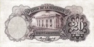 Colombia 20 Pesos Oro, 1927 reverse