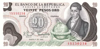 Colombia 20 Pesos Oro, 1983 image