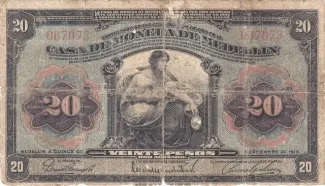 Colombia 20 Pesos, 1923 image