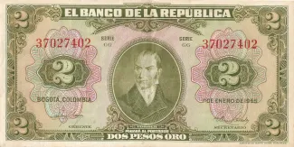 Colombia 2 Pesos Oro, 1955 image