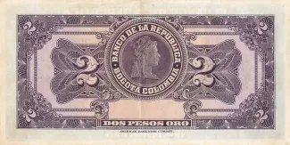 Colombia 2 Pesos Oro, 1942-1955 reverse