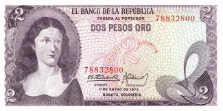 Colombia 2 Pesos Oro, 1977 image