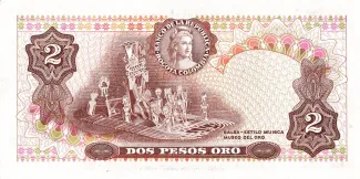 Colombia 2 Pesos Oro, 1972-1977 reverse