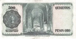 Colombia 500 Pesos Oro, 1968-1971 reverse