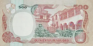 Colombia 500 Pesos Oro, 1981-1986 reverse
