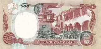 Colombia 500 Pesos Oro, 1986-1990 reverse