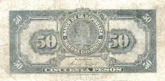 Colombia 50 Pesos Oro, 1926-1928 reverse