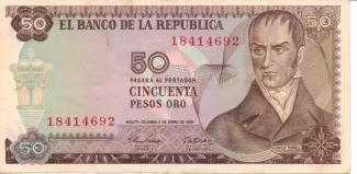 Colombia 50 Pesos Oro, 1970 image